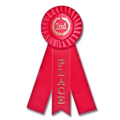 3-1/2" Stock Rosettes W/1-5/8" x 7" Ribbon - 2ND PLACE