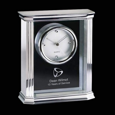 Thornbury Mantle Clock - Alum/Glass 7½"