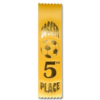 2"x8" 5th Place Stock Soccer Lapel Event Ribbon