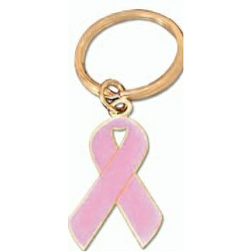 Pink Ribbon 1 1/2" Keychain