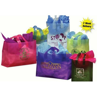 Hot Stamped Frosted Colors Shopping Bag (7"x3 1/2"x10 1/2")