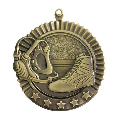 Medal, "Wrestling" Star - 2 3/4" Dia