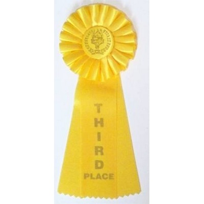 Rosette Ribbon - THIRD PLACE - Yellow - 4-1/2" x 11"