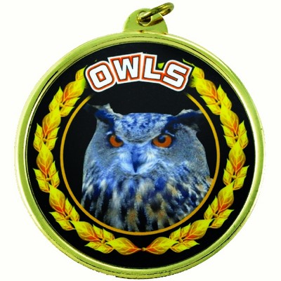 2¼" TM Series Academic Medal w/Owls Mascot Mylar Insert