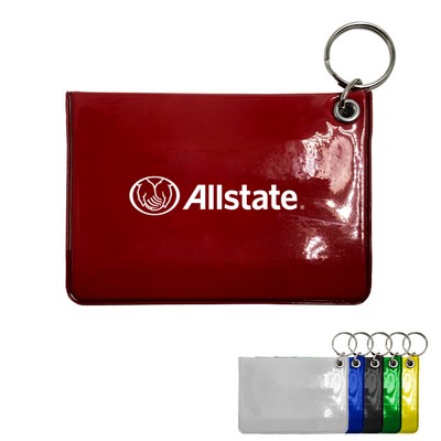 Oversized Padded Pass Case Key Ring w/Hook & Loop Closure