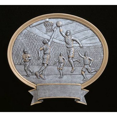 Basketball, Male Oval Sport Legend Plates - 6"