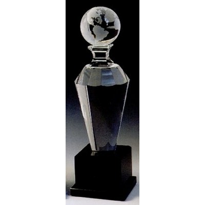 11" Crystal World Globe Trophy