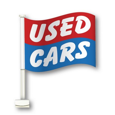 Double-Pane Clip-on Flag w/Pole (Used Cars)