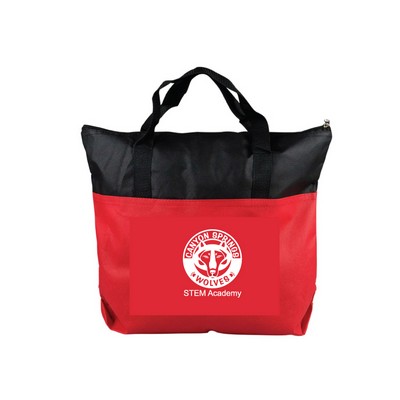 Two Tone Non-Woven Tote Bag w/ Zipper (3 Days)