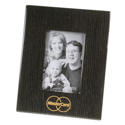 Glossy Wood Grain Picture Frame in Black Finish (4"x6")