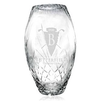 24% Lead-Cut Crystal Barrel Vase