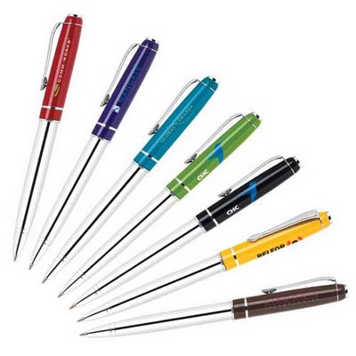 Twist Action Aluminum Ballpoint Pen w/ Cap in Enamel Finish