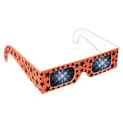 Fireworks Glasses - Assorted Neon w/ Stars - Stock Imprint