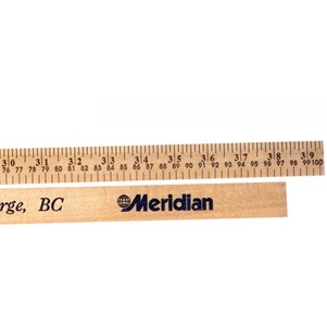 Natural Finish Meter Stick/English & Metric Scale Yardstick