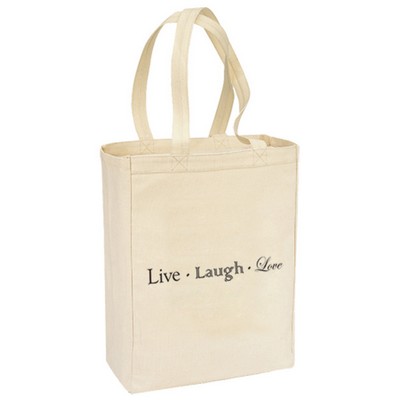 Canvas Gusset Shopping Tote - Natural Beige