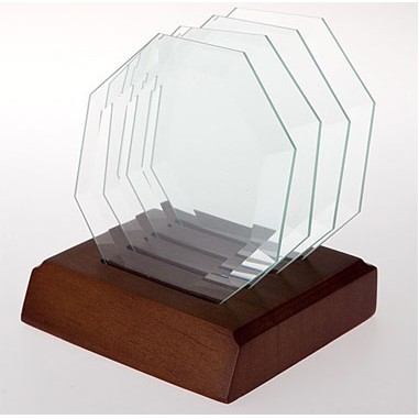 Octagon Jade Glass Coaster Set (Screened)