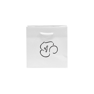 Matte White Traditional Shape Paper Euro Tote (6.5"x3.5"x6.5")