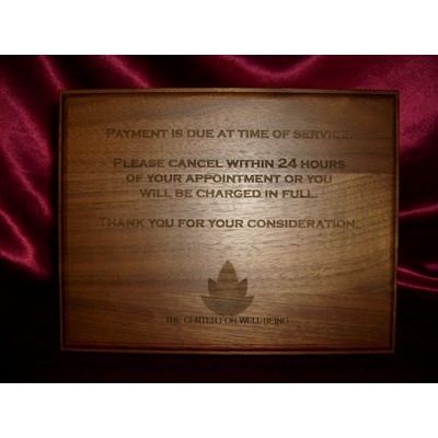 10.5"x13" Walnut Plaque