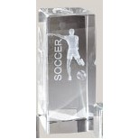 Female Soccer Stock Sports Crystal Award (4.5" x 2")