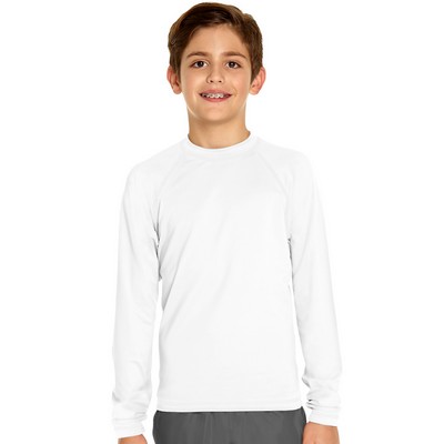 Youth Long Sleeve Rash Guard - White