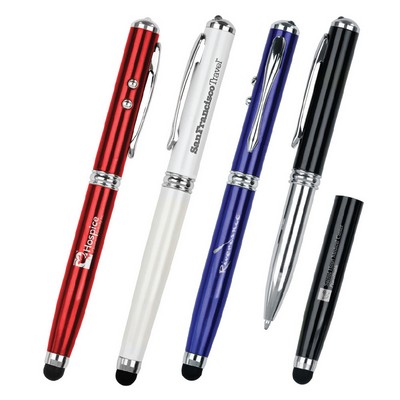 Picard 4-in-1 LED Laser Pointer & Metal Ballpoint Pen w/Stylus