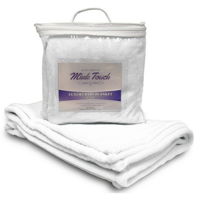 White Micro Fleece Crib Blanket