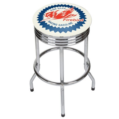 Ribbed Bar Stool with Swivel (Chrome Finish)