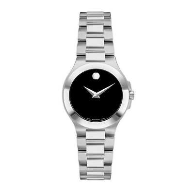 Movado Ladies' Corporate Exclusive Stainless Steel Watch w/Black Dial