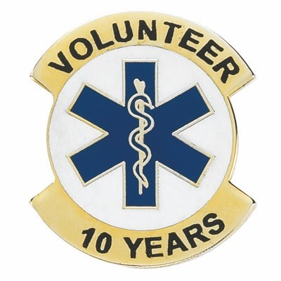 1-1/8" Volunteer Paramedic Service Award Lapel Pin