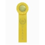 4th Place Yellow Rosette Ribbon w/2" Space for Mylar Insert