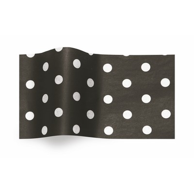 All Occasion White Dots on Black Wrapping Tissue (20"x30")