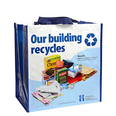 Custom 150g Laminated Woven Recycling Bag 14"x15"x10"