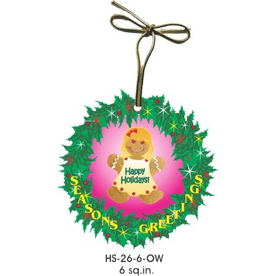 Gingerbread Girl Gift Shop Wreath Ornament (6 Square Inch)