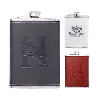 8 Oz. Leatherette Wrapped Flask