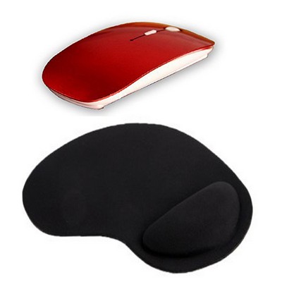 Kidder 2.4GHz Wireless Mouse + Wrist Rest Mouse Pad