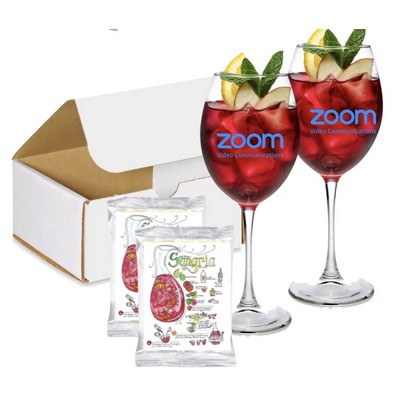 Wine Glass Set with Sangria Mix