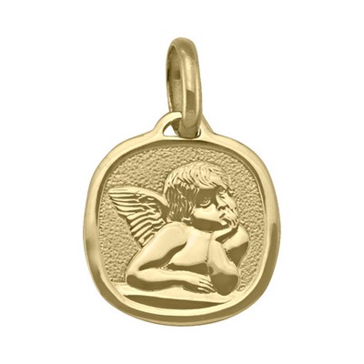 18K Yellow Gold Thinking Angel Pendant - 1.6gm