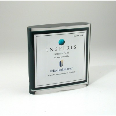 Standing Oval Lucite® Embedment Award (4 3/4" x 4 3/4" x 1")