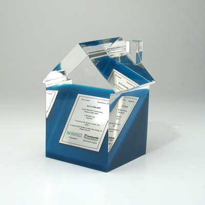 3D House Lucite® Embedment Award (3 1/2" x 3" x 4 3/4")