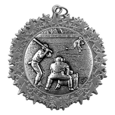 Stock Star Border 2 3/4" Medal- Baseball