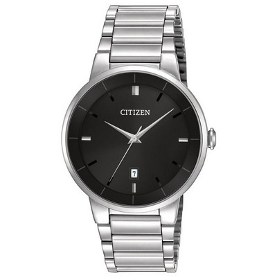 Citizen Men's Black Quartz Dial Stainless Steel Bracelet Watch