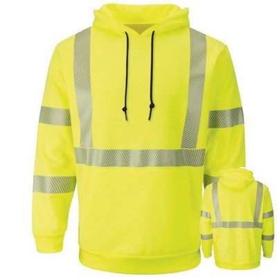 Bulwark® Men's High Visibility Pullover Hooded Fleece Sweatshirt