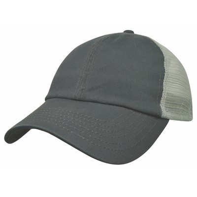 Journey Cap w/Unstructured Chino Twill/Gray Soft Rigid Mesh