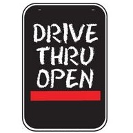 Stock Swing Sign (Drive Thru Open - Double Sided Kit)