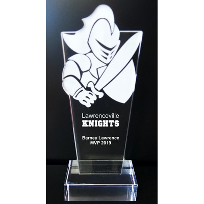 EXCLUSIVE! Acrylic and Crystal Engraved Award - 9-1/2" Tall - Knight or Crusader