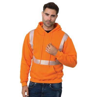 Bayside® Hi-Visibility Pullover Hoddie Segmented Striping Sweatshirt