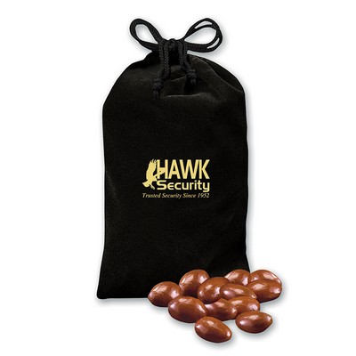 Black Velour Gift Bag w/Chocolate Covered Almonds