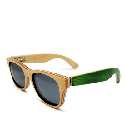 Recycled Sycamore Skateboard Sunglasses - Handmade in USA