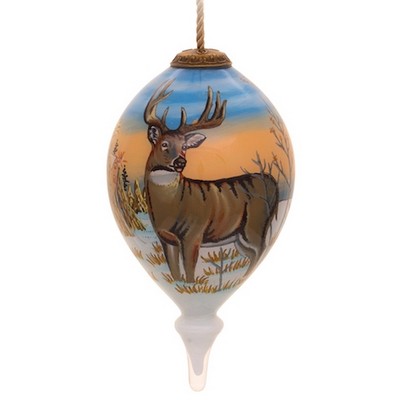 Whitetail Deer Glass Ornament