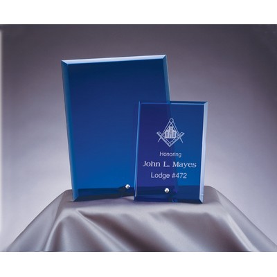 10" x 8" Blue Standing Glass Plaque